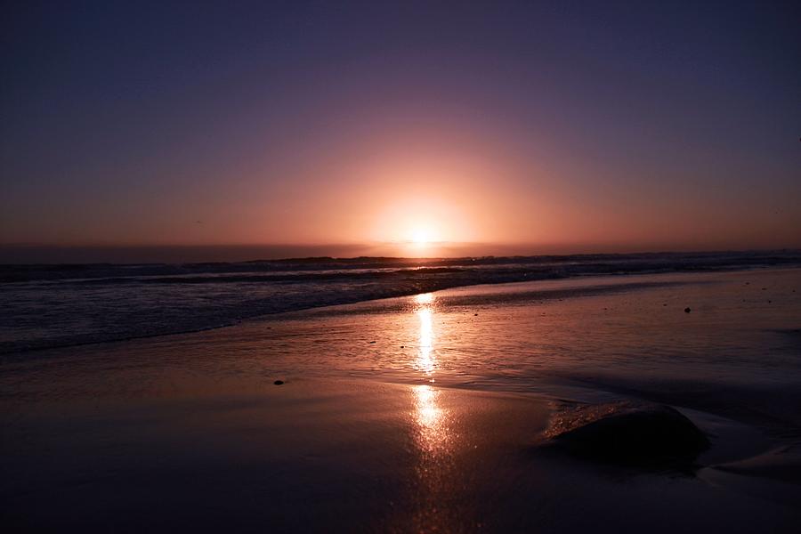 Beach Rock Sunset Photograph
