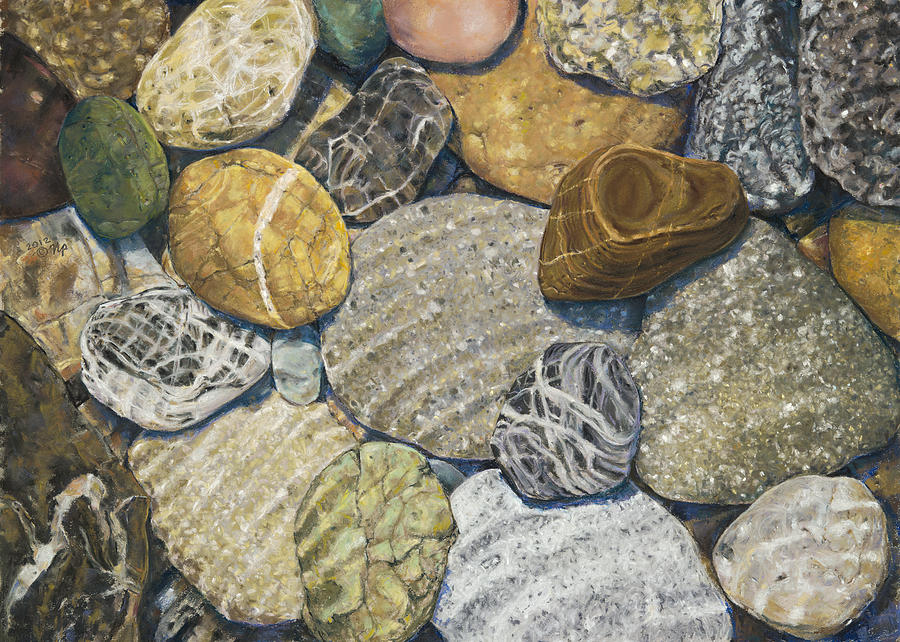 Beach Rocks of the Puget Sound  Painting by Nick Payne