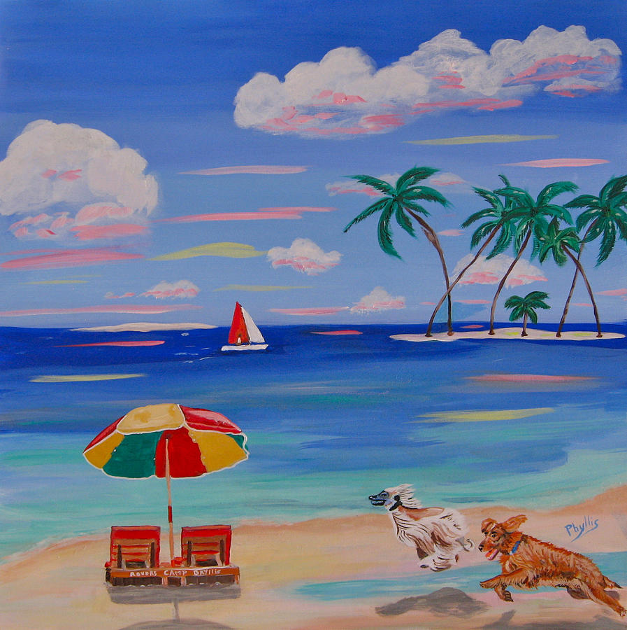 Beach Romp. Painting by Phyllis Kaltenbach