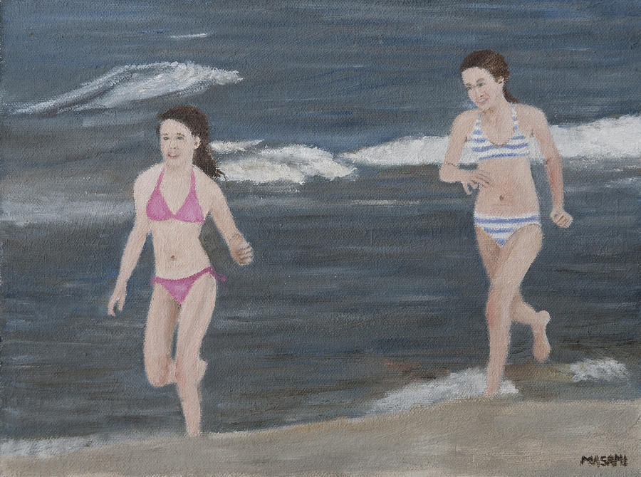 Beach Run Painting by Masami Iida