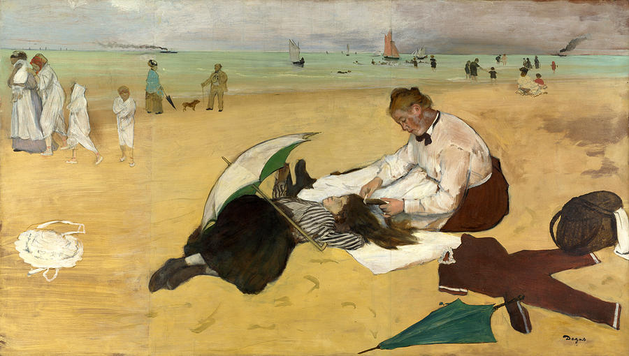 Beach Scene Painting by Edgar Degas