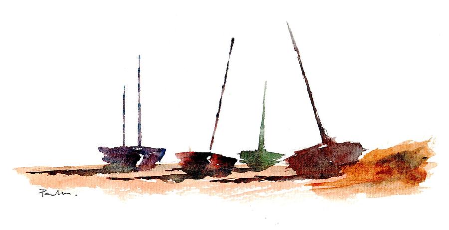 Boat Painting - Beach Shadows by Paul K Taylor