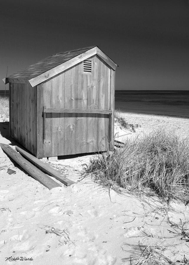 Black And White Photograph - Beach Shed by Michelle Constantine