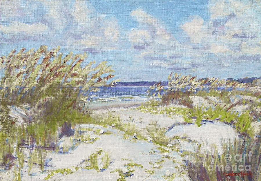 Beach Painting - Beach Side Sea Oats Port Royal by Candace Lovely