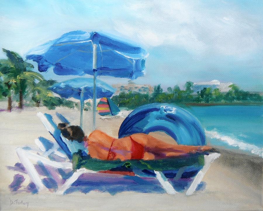 Beach Siesta Painting by Donna Tuten