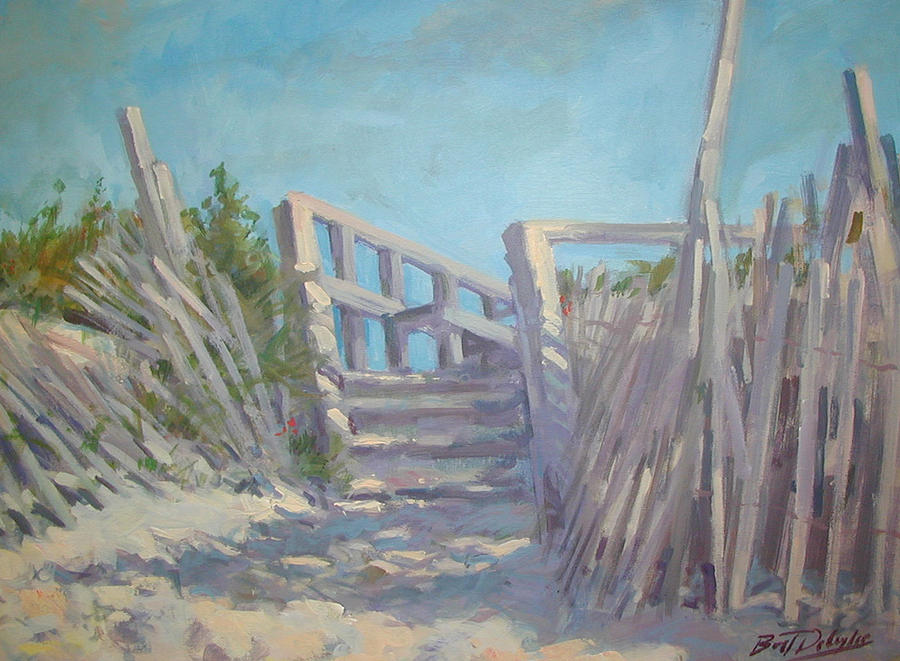 Beach steps Painting by Bart DeCeglie