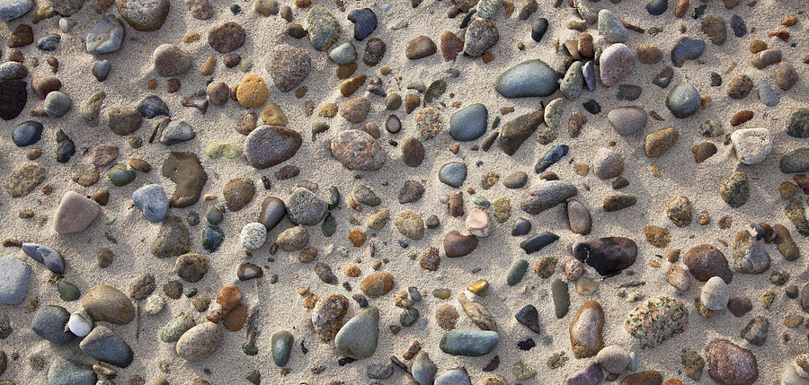 Sand and Beach Stones Photograph by Charles Harden