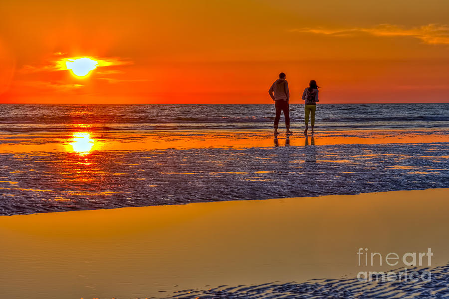 Sunset Photograph - Beach Stroll by Marvin Spates
