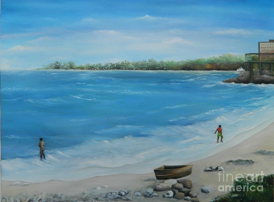 Beach Strollin Painting by Kenneth Harris