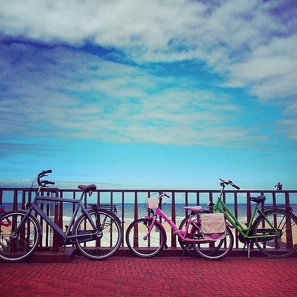 Summer Photograph - #beach #summer #bike #bicycle #sky by Laura  Teodora