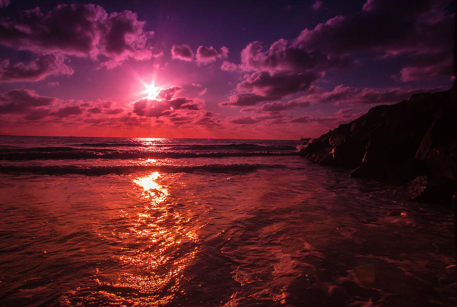 Beach Sunrise by the Rocks Photograph by George Kenhan