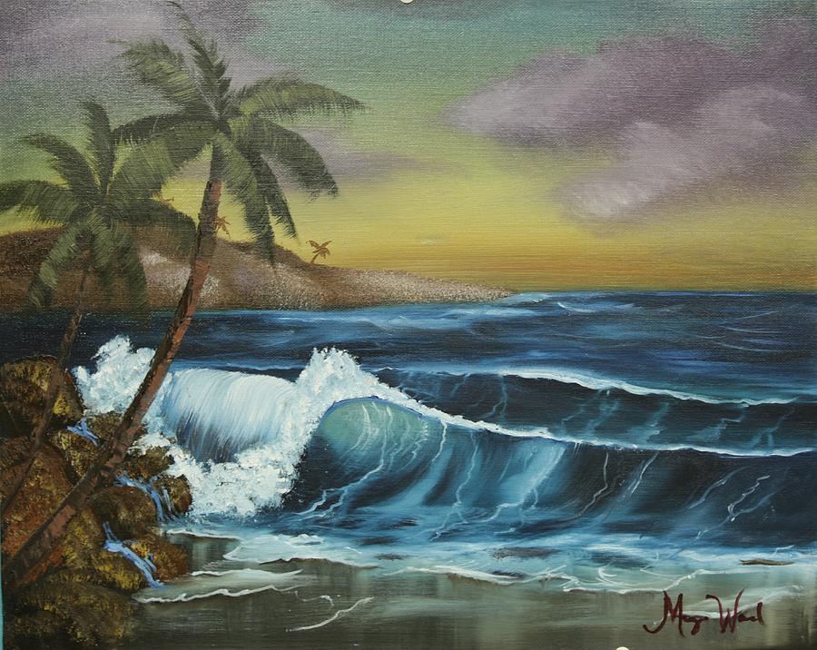 Beach Sunset Painting by Megan Wood - Fine Art America