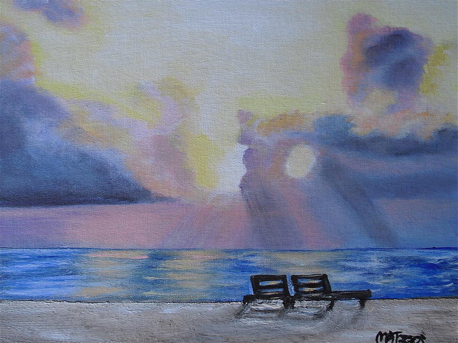 Beach Sunset Painting by Melissa Torres