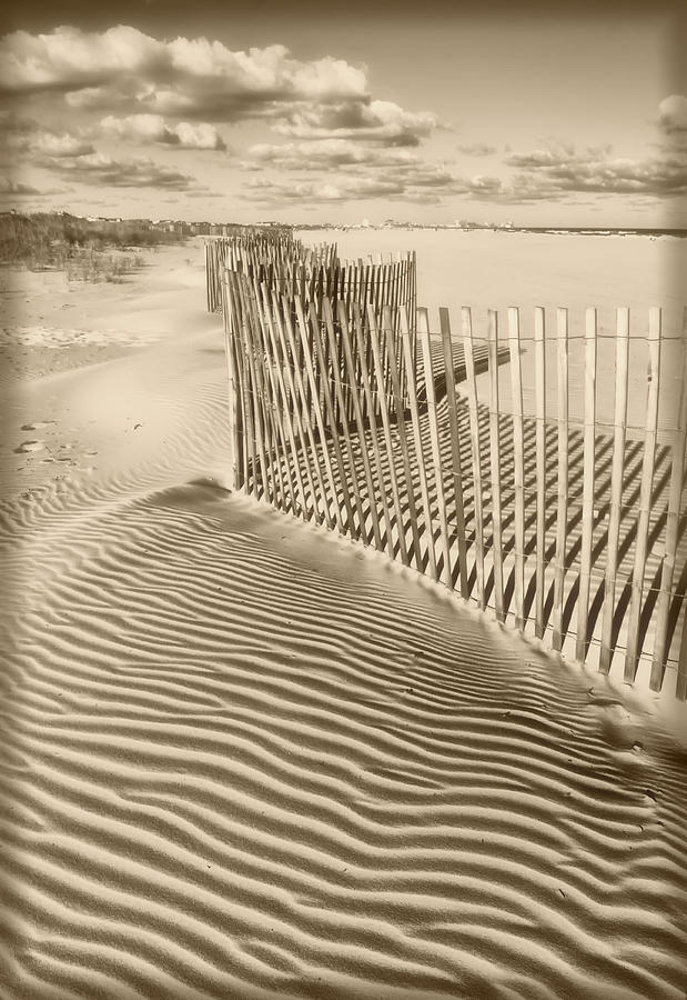 Beach Textures in Sepia Photograph by Carolyn Derstine