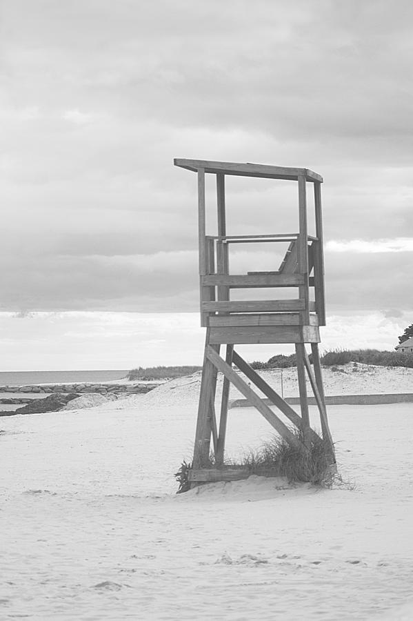 Beach Photograph - Beach Throne Harwich MA BW I by Suzanne Powers
