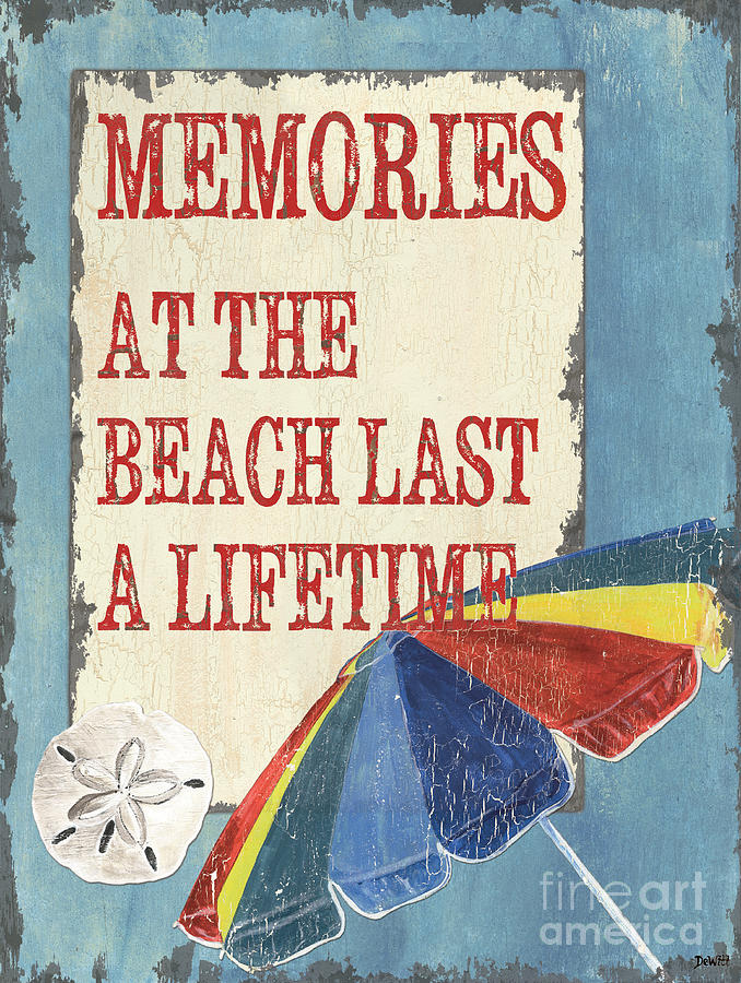 Vintage Painting - Beach Time 3 by Debbie DeWitt