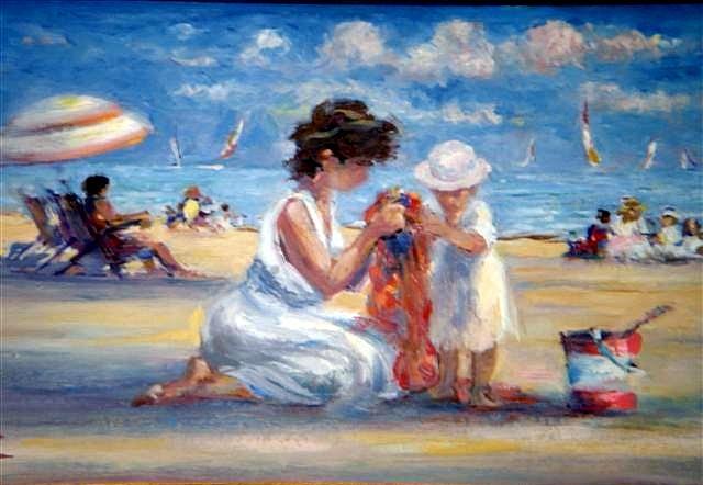 Beach time Painting by Philip Corley