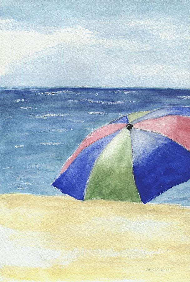 Beach Umbrella One Painting by Jamie Frier