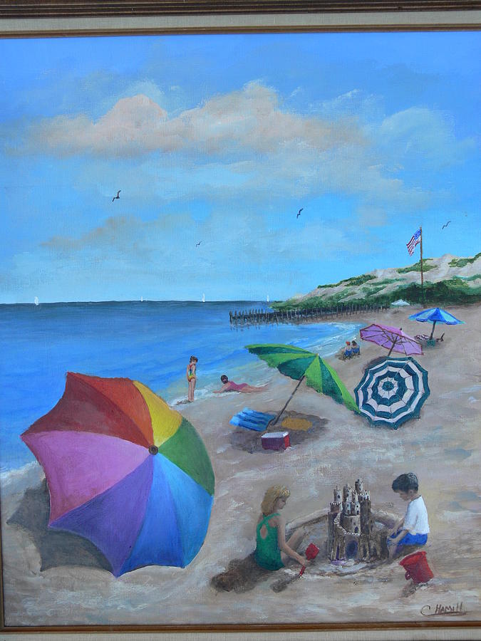 Beach Umbrellas Painting by Catherine Hamill