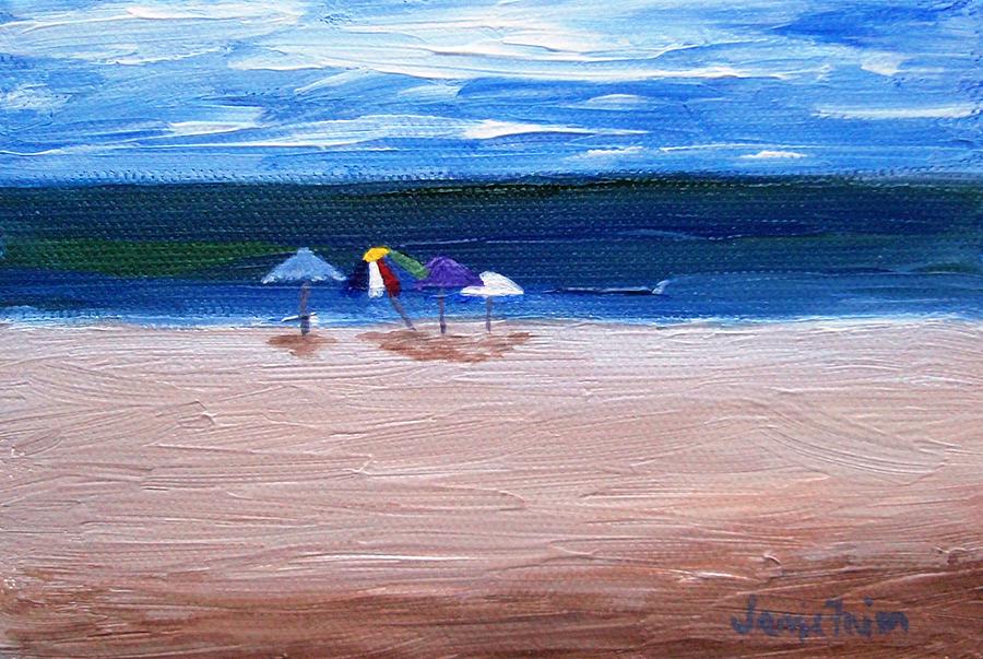 Beach Umbrellas Painting by Jamie Frier