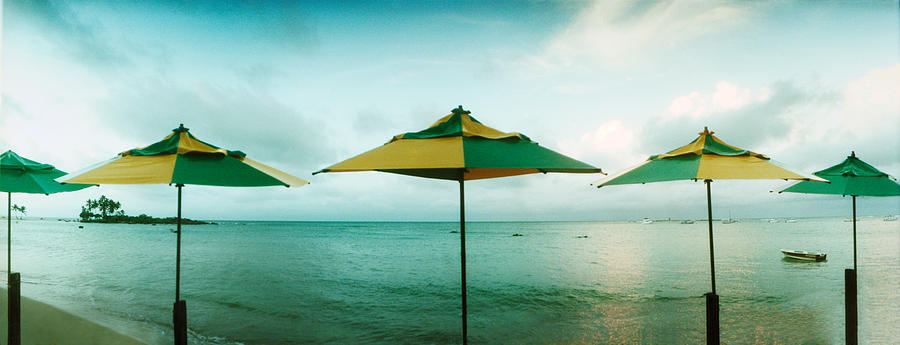Nature Photograph - Beach Umbrellas, Morro De Sao Paulo by Panoramic Images