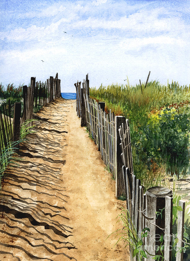 Beach Walk Painting by Barbara Jewell