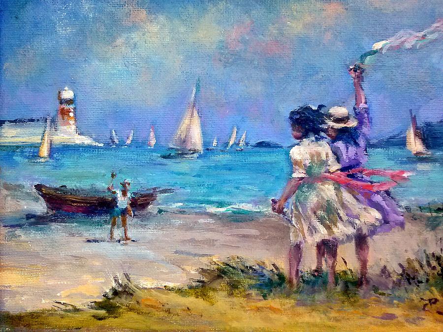 Beach Walk Painting by Philip Corley