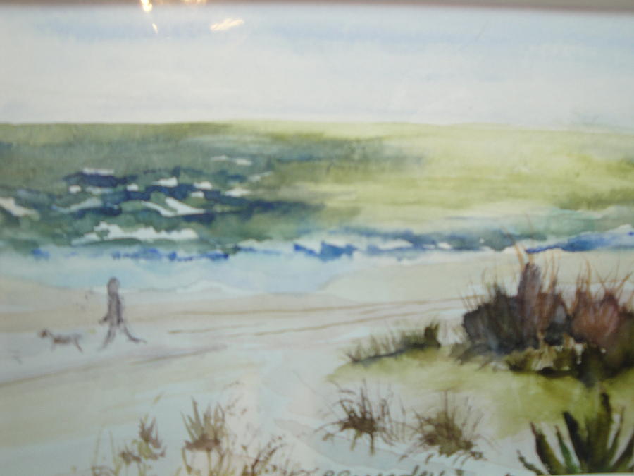 Seascapes Painting - Beach Walker by Evelyn Cassaday