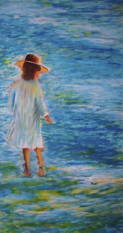 Beach walker Painting by John Scates