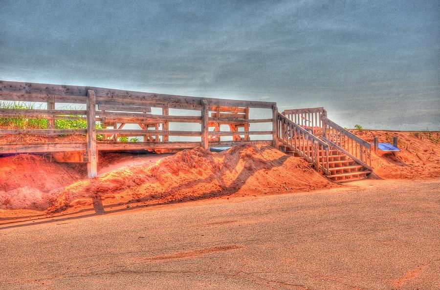 Lighthouse Photograph - Beach Walkway HDR by Chris Miner