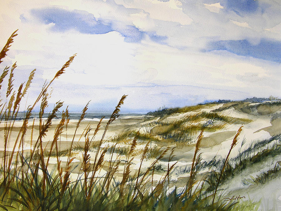 Beach Watercolor  Painting by Julianne Felton