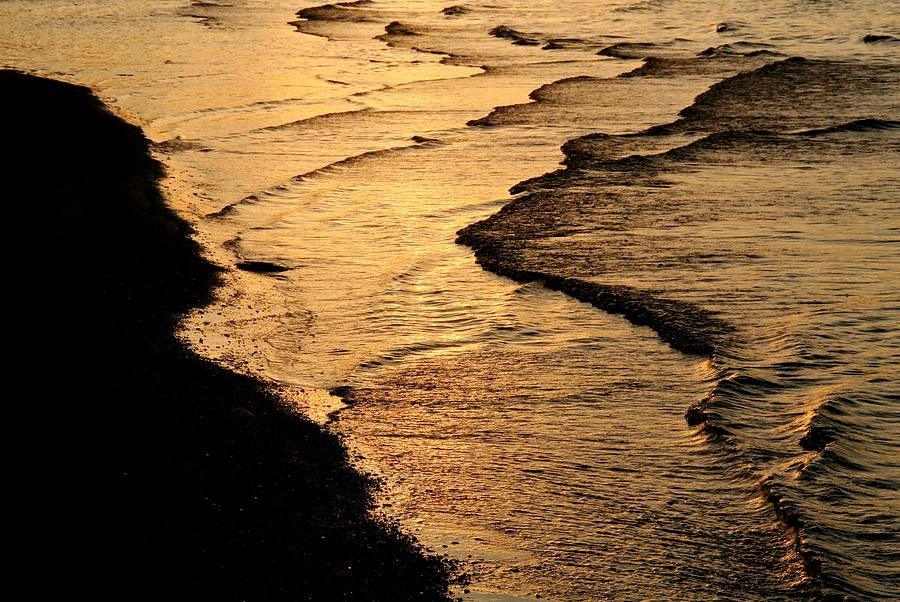 Sunset Photograph - Beach Waves by Heather Allen