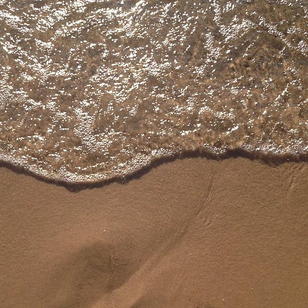 Abstract Photograph - Beach Where the Water Meets the Sand by Christy Beckwith