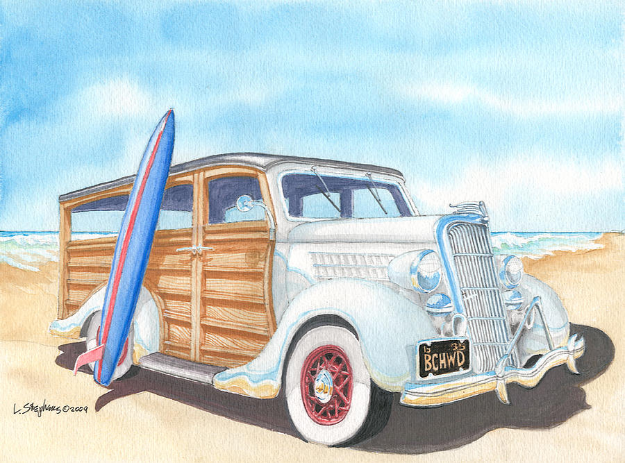 Woodie Wagon Painting - Beach Wood by Larry Stephens