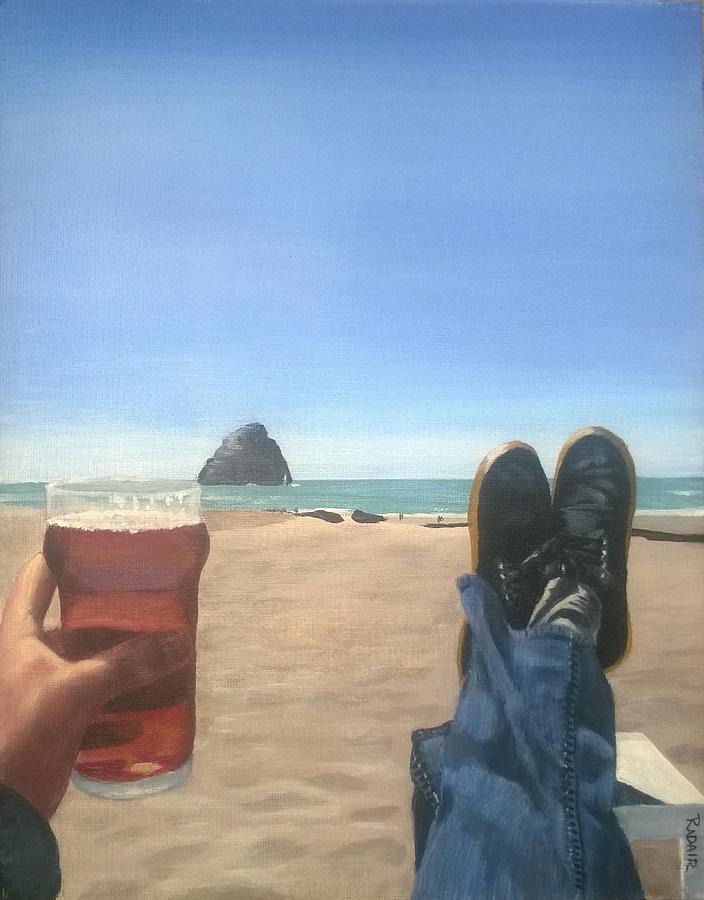 Beach....Beer Painting by R Adair