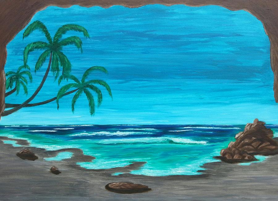 Beach Cave 2 Painting by Diana Garcia