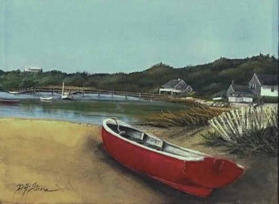 Beached Boat Painting by Diane Strain