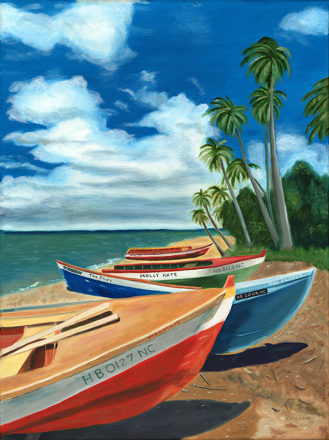 Beached Boats Painting by Jill Ciccone Pike