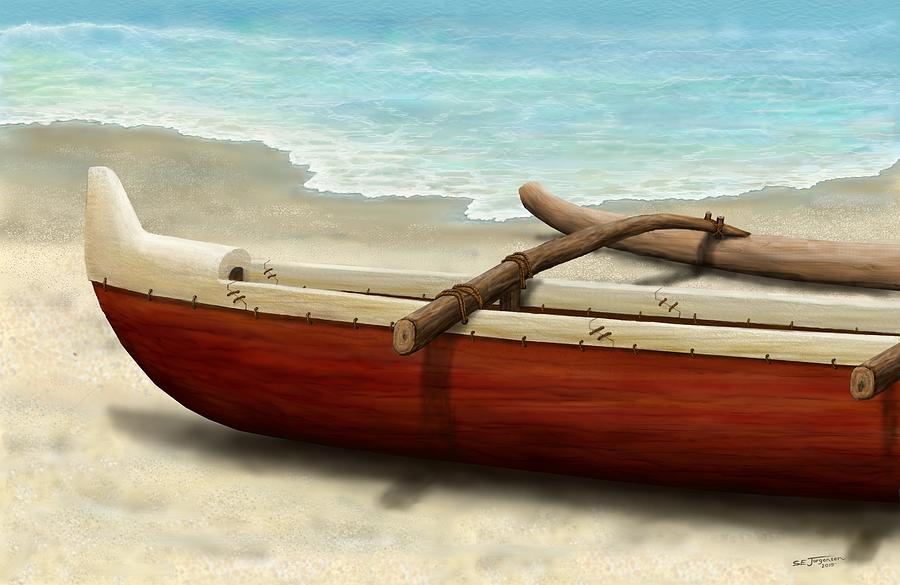 Beached Canoe Painting by Stephen Jorgensen