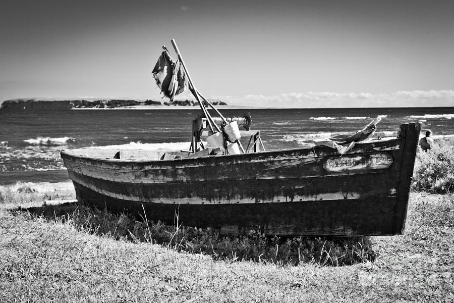 Summer Photograph - Beached fishing boat by Kathleen Smith