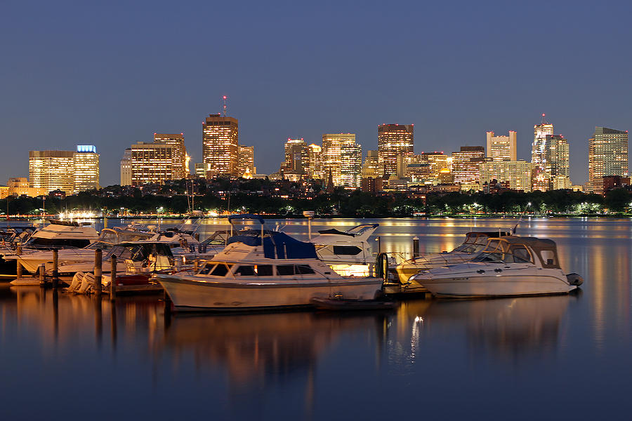 Boston Photograph - Beacon Hill and Charles River Yacht Club by Juergen Roth