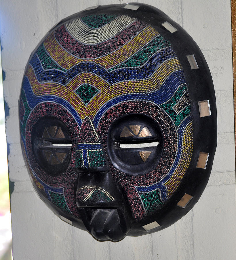 Handbeaded Mask Mexico Photograph by Jay Milo