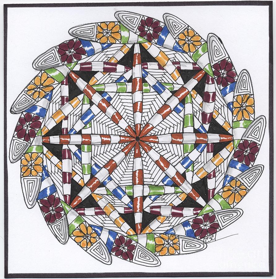 Mandala Drawing - Beads for Trade by Cathy Cusson