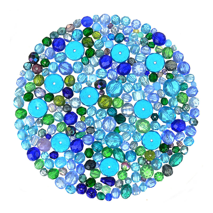 Cool Photograph - Beads in Blues by Jim Hughes
