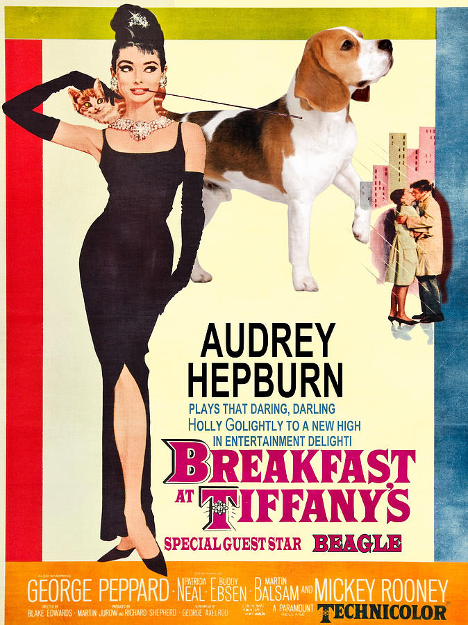 Beagle Art Canvas Print - Breakfast at Tiffany Movie Poster Painting by Sandra Sij