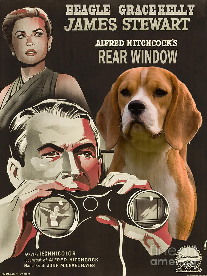 Beagle Art Canvas Print - Rear Window Movie Poster Painting by Sandra Sij