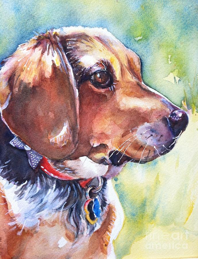 Pet Portrait Painting - Beagle Dog by Maria Reichert Pet Portrait Painting - Beagle Dog by Maria Reichert