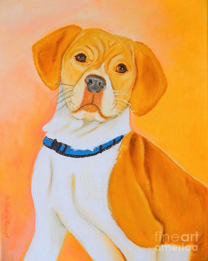 Beagle Pit Mix Painting by Shelia Kempf