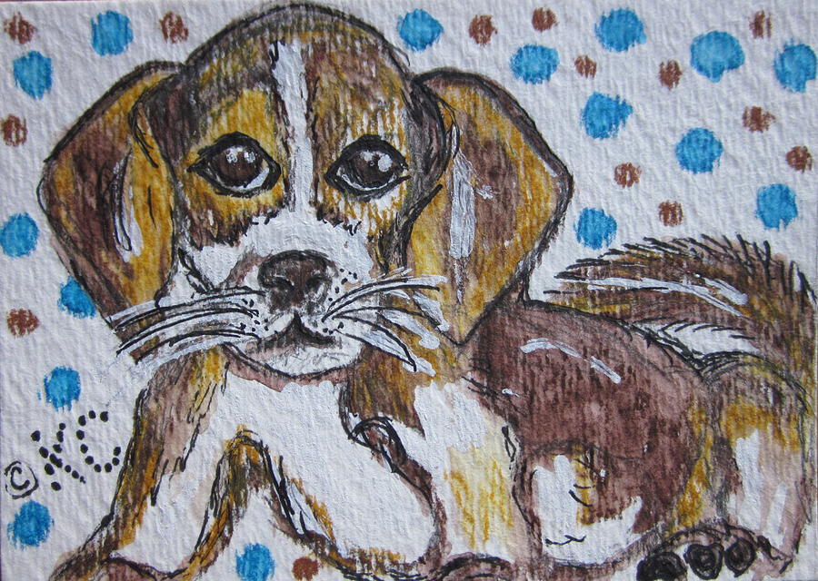 Beagle Pup Painting by Kathy Marrs Chandler