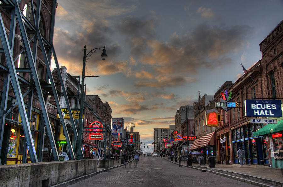 Beale Street Looking West in HDR 3 Photograph by James C Richardson